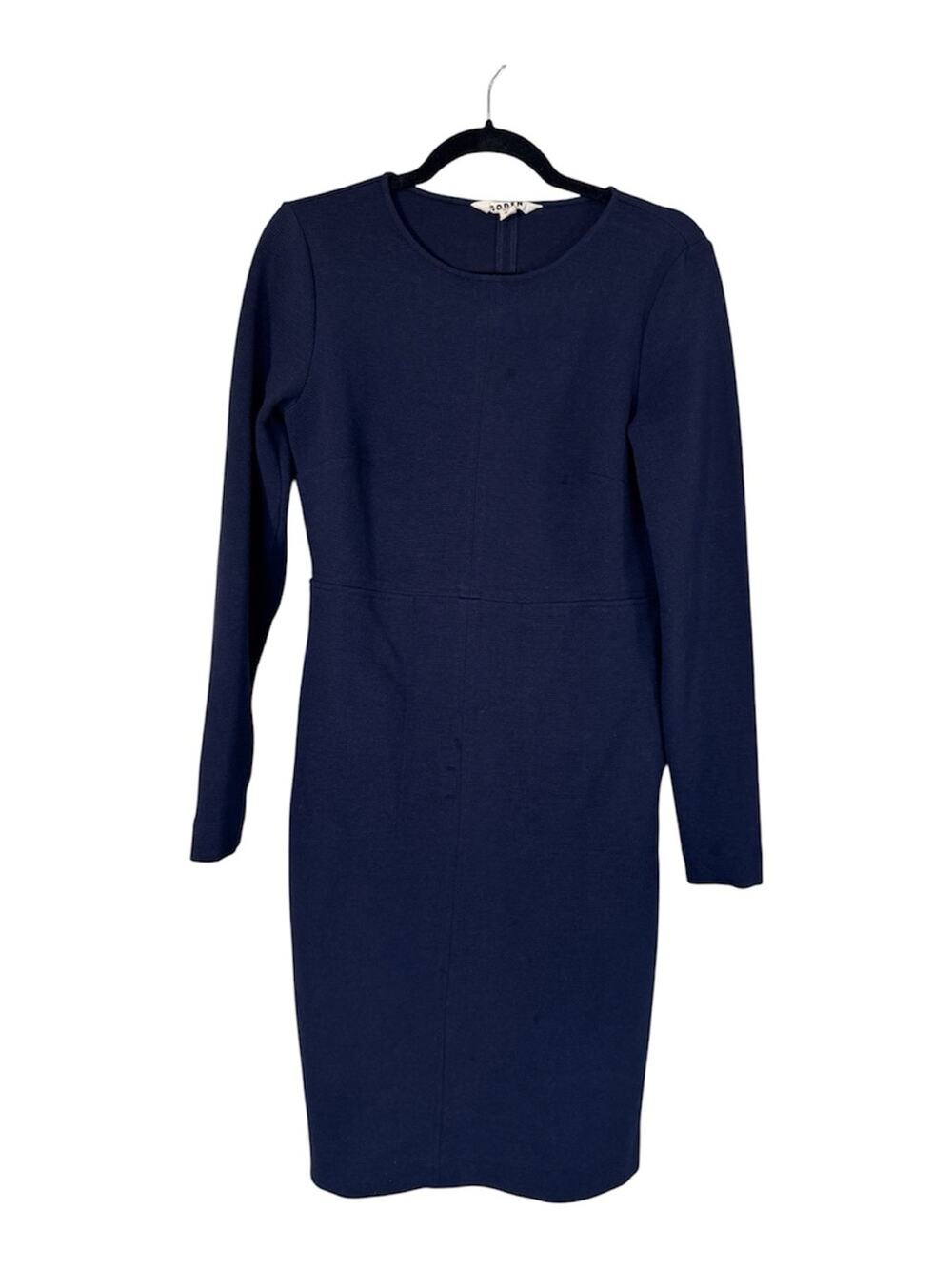 Boden Navy Blue Long Sleeve Sheath Dress Womens 6L Preppy Corpcore Classic Mini